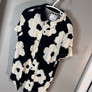 Denim & flower boys dress shirt